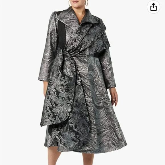 MAKING THE CUT womens Metallic Jaquard Coat & Scarffashion-jackets Size: XS-LG - Picture 2 of 6